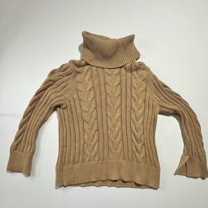Banana Republic Cream Cable Knit Turtleneck Women’s Sweater Size XL